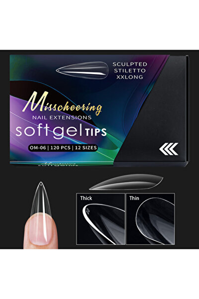 Choice OM06-120PCS 120/140pcs Exquisite box set Almond False Nail Tips Clear Matt Soft Fake Nails Extension