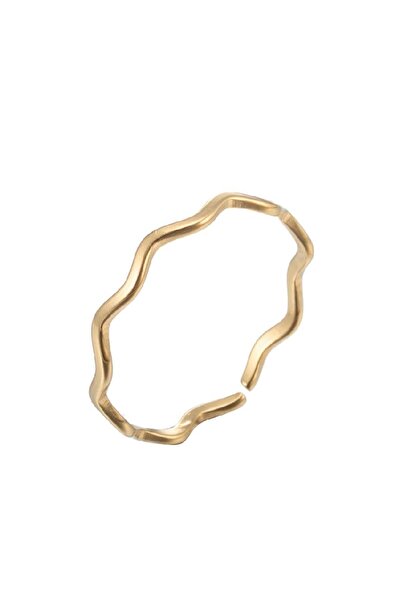 Choice resizable ring-067G Thin Sea Wave Stainless Steel Open Rings For Women...