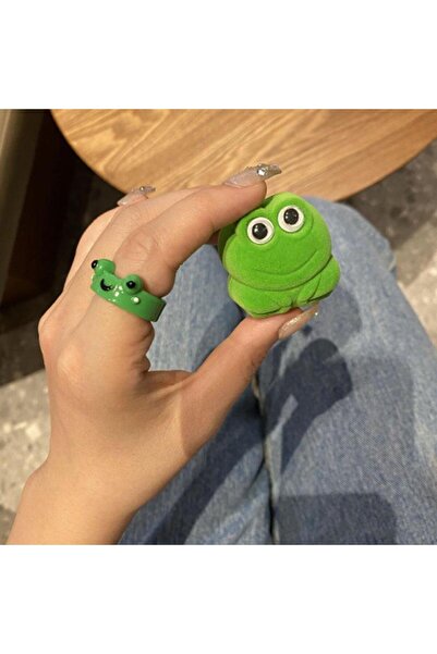 Choice Green Cute Cartoon Frog Shaped Ring Couple Valentine's Day Frog Ring Cute Animal Ring Accessories Be