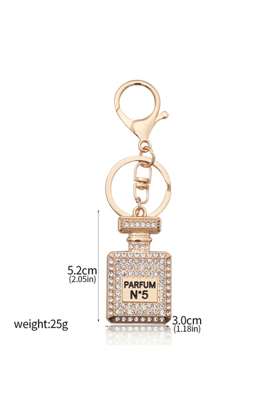 Miniso K00724-02 Fashion Perfume Bottle Keychain Rhinestone Perfume Crystal Twinkling Keyrings Pendant For