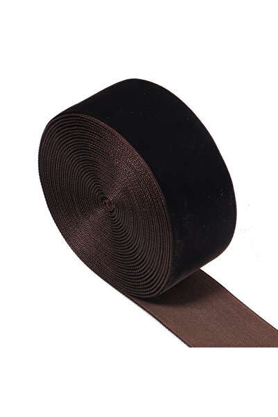 Choice شريط مخملي بني داكن، 38 مم، 5 ياردات (5-10 ياردات/لفة)، وجه واحد، منسو...