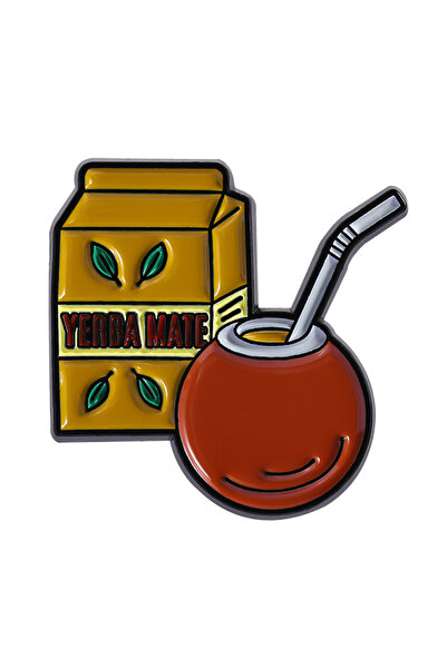 Choice دبابيس مينا بتصميم حيوان الكابيبارا المرح وهو يشرب شاي يربا ماتي، من ت...