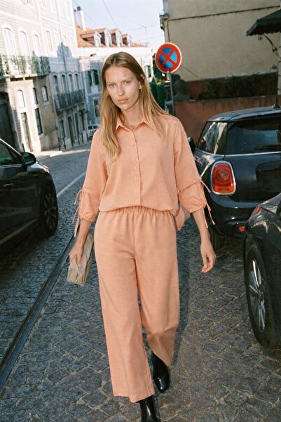 HAKKE Düğme Detaylı İkili Keten TAKIM