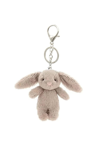 Choice قطعة واحدة - سلسلة مفاتيح أرنب قطيفة لطيفة بلون بني فاتح، مناسبة لحقائب الظهر والحقائب، زينة أرنب معلقة لطيفة.