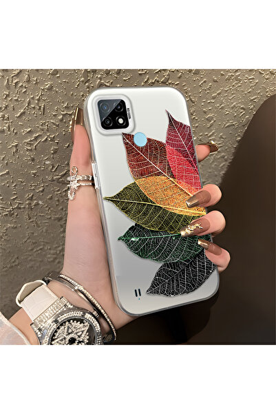 ucuc حافظة حماية من السيليكون المتوافقة مع هاتف Realme C21 ذات حافة أكريليك م...