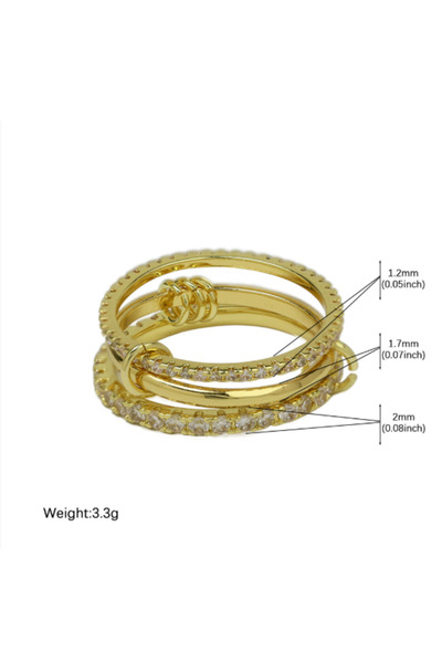 Choice 7 4 Stainless Steel Multilayer Double Color Link Chain Rings 18K Gold ...