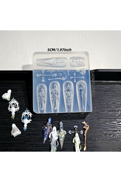 Choice PF-537 قالب ثلاثي الأبعاد لتزيين الأظافر، بتصميم أنيق وجذاب، على شكل ق...