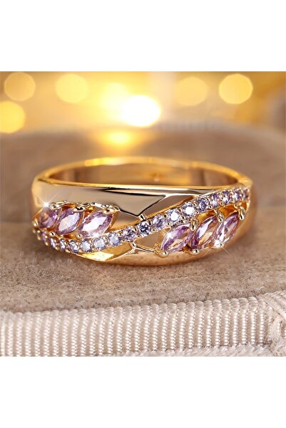 Choice ZB6210-1 6 Cute Female Purple Cubic Zirconia Stone Engagement Ring Vin...