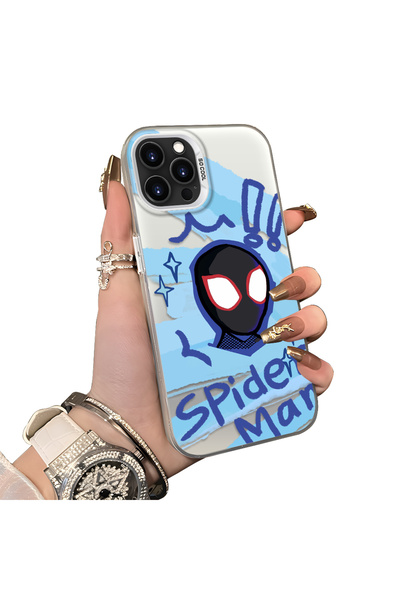 ucuc iPhone 15 Pro Compatible Silicone Edge Acrylic Back Spiderman Protective...