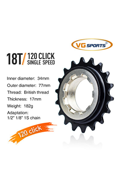 Choice 1pc 18t 1pc VG SPORTS Single Speed Bike Freewheel Compatible with 1/2'...