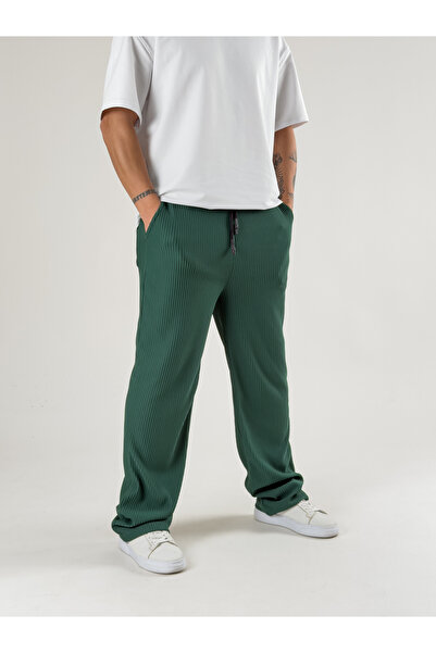 COCOPELLI Green Corded Fabric Men's Baggy Pants Coc2720