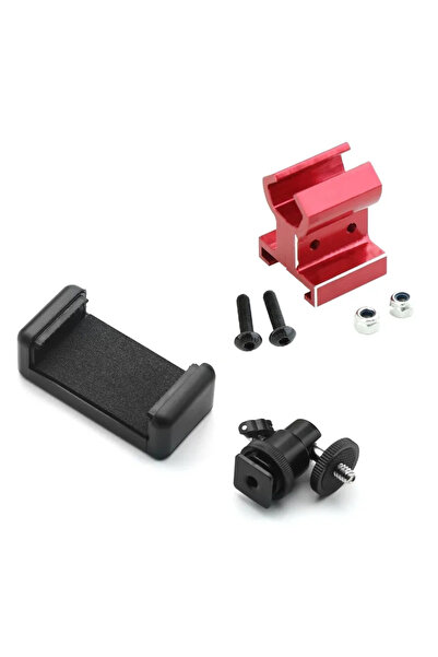 Choice حامل هاتف معدني أحمر اللون لجهاز إرسال TQi لسيارات Traxxas TRX4 TRX6 E...