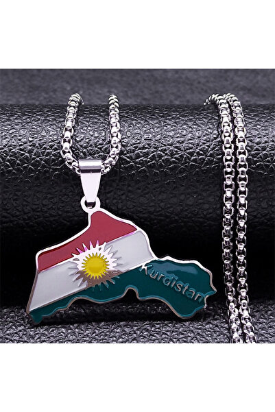 Choice A 50cm BOX SR Kurdistan Region Map Necklace for Women Men Chains Stain...