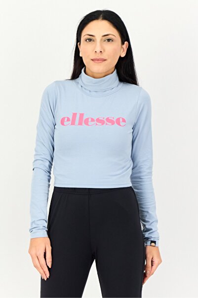 Ellesse Women Sportswear Fit Long Sleeve Outdoor Cropped Tops, Light Blue