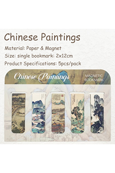 Choice 5pcs 5pcs Chinese Painting Magnetic Bookmarks School Stationery Supplies Reading Pages Books Annotat