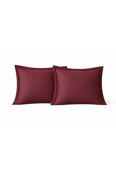 NazeninHome Satin 100% Cotton Oxford Pillowcase 2 Pack Burgundy