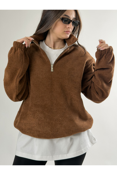 COCOPELLI Women's Brown Sweatshirt Coc2685