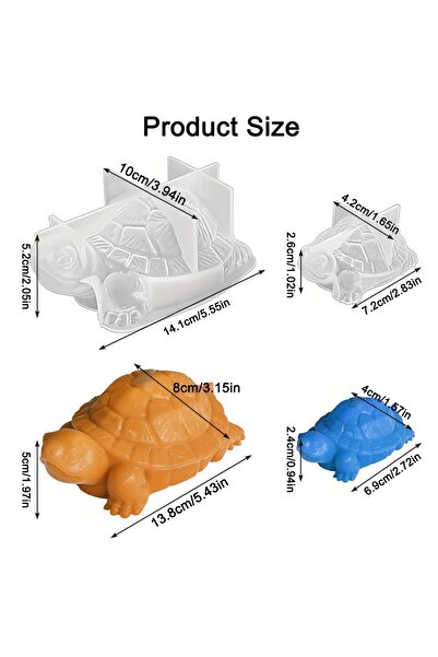 Choice قطعتان - قوالب راتنج على شكل سلحفاة، قوالب سيليكون ثلاثية الأبعاد على شكل حيوانات، قوالب شموع على شكل سلحفاة، ديكورات يمكنك صنعها بنفسك