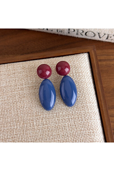 Choice أقراط 27625C بتصميم دمعة من الراتنج بألوان متداخلة، تصميم كلاسيكي، وصل...