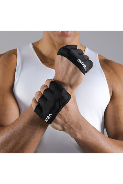 Choice M black VBOSi Lightweight Four-Finger Workout Gloves Non-Slip Grip for Fitness Weightlifting Trainin