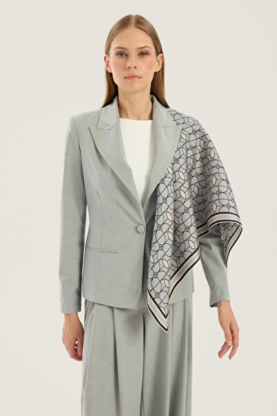 Maisa وشاح حريري من زير تيفيل رمادي اللون 90 × 90