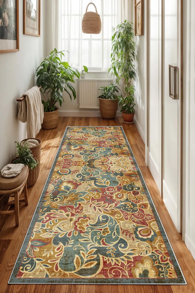 Thalia Home Yıkanabilir Kaymaz Taban Dijital Baskılı Halı,Yolluk