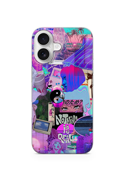 lelia حافظة هاتف شفافة متوافقة مع آيفون 16 مطبوع |   المجموعة: منطقة نيون دريم