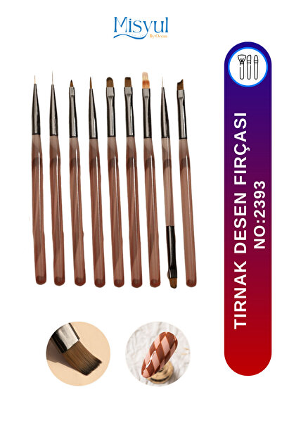 Misyul Tırnak Desen Fırçası Nail Art Fırça Tırnak Süsleme Fırça Seti