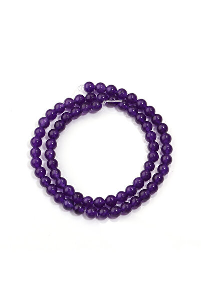 Choice1 6mm Approx 60pcs 1 Strand Natural Chalcedony Stone Beads Deep Purple ...