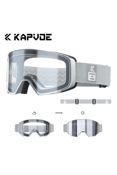 KAPVOE Photochromic-SI-05 Photochromic Snow Goggles Men Ski Goggles Snowboard Mask for Women UV400 P