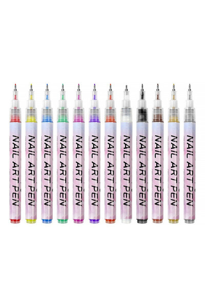 Choice MULTI 12pcs/Set Nail Art Graffiti Pen Nail Marker Drawing Abstract Lines Fine Detail Floral Design W