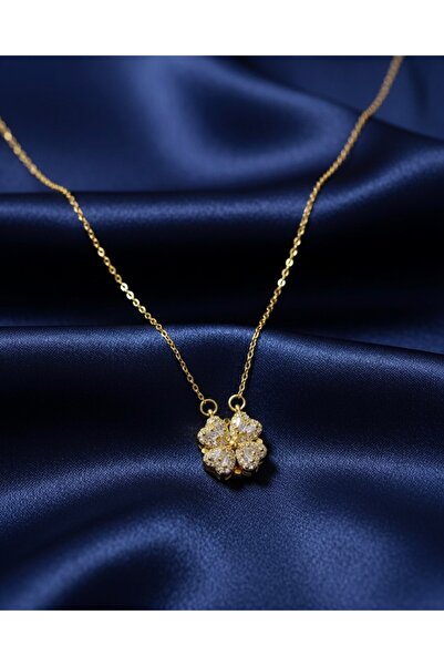 HİİS Gold Kaplama Mıknatıslı Açılır Kapanır Yonca ve Kalp Figürlü İki Farklı ...