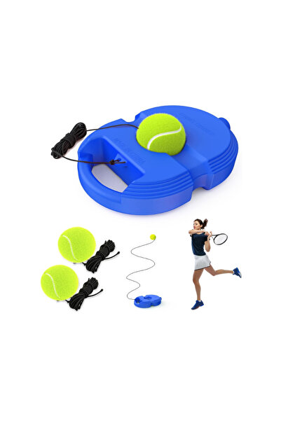 Choice Blue Heavy Duty Tennis Training Aids Base With Elastic Rope Ball Practice Self-Duty Rebound Tennis T