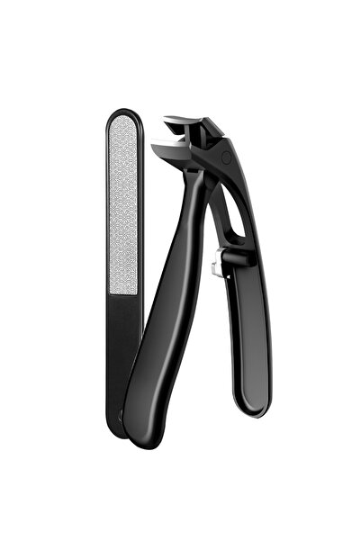 Choice black 1Pcs Angled Head Nail Clippers With Catcher Nail File Wide Jaw Opening Toenail Clippers Finger