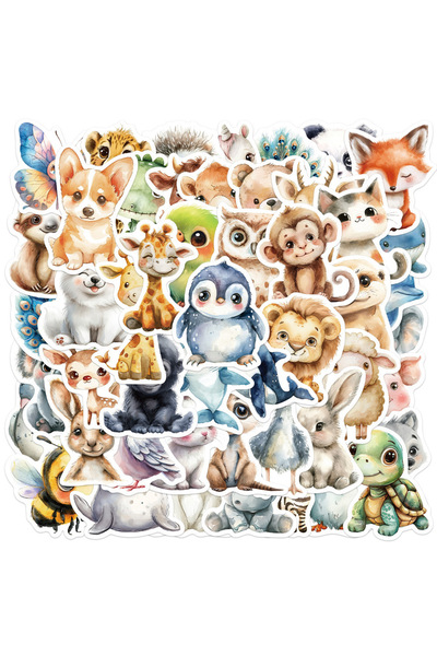 Choice 50PCS 50PCS Cute Watercolor Animals Graffiti Stickers Cartoon DIY Skat...