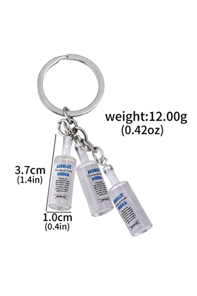Choice K00924-01 سلسلة مفاتيح إبداعية على شكل زجاجة، للرجال والنساء، بتصميم زجاجة إيفيان وفودكا مصغرة، تُضفي لمسة مرحة على سلسلة المفاتيح.
