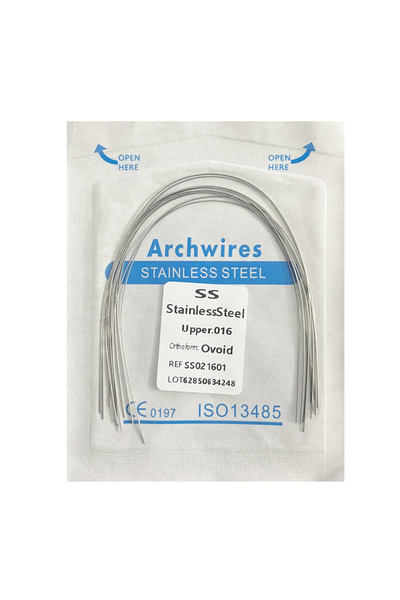 Choice10 016 أسلاك تقويم الأسنان العلوية من الفولاذ المقاوم للصدأ، 10 قطع/عبو...