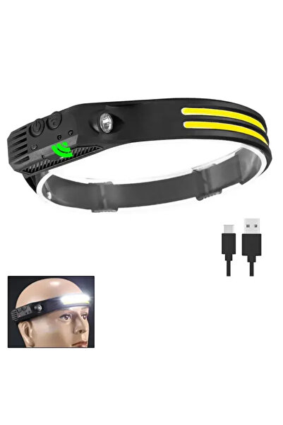 Choice مصباحان COB LED مصباح أمامي تحريض قابل لإعادة الشحن عبر USB مزود ببطارية مدمجة ومستشعر رأس فلاش