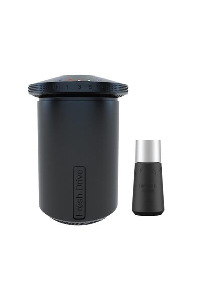 Dr Scent Breeze of Joy عبوة كومبو - جهاز معطر جو للسيارة (أسود) مع معطر جو مح...