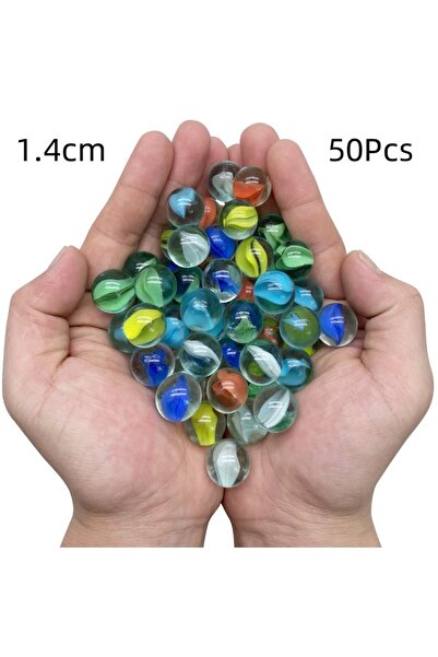 Choice ٥٠ قطعة عشوائية من كرات زجاجية ملونة مقاس ١٤ مم للأطفال، لعبة مسار الك...