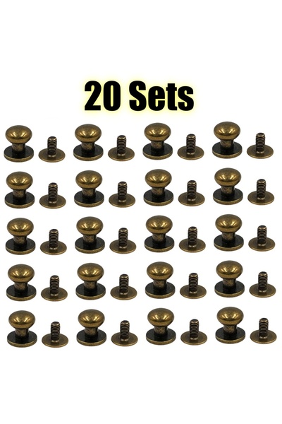 Choice10 مسامير رأس راهب برونزية 6 مم، 20 مجموعة، مصنوعة من سبيكة معدنية، برأ...