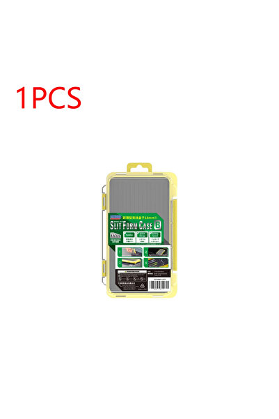 MOJOYCE 1PCS Yellow 1-2PCS Fishing Lure Box Portable Double Side Bait Hook Boxes Compartments Shockproof Adj