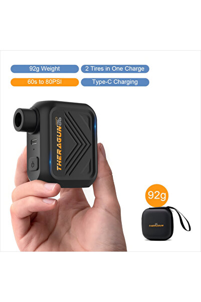 Choice منفاخ هواء صغير قابل لإعادة الشحن U1 أسود - مضخة هواء كهربائية محمولة للدراجات 100 رطل لكل بوصة مربعة 5 فولت من النوع C ملحقات للدراجات