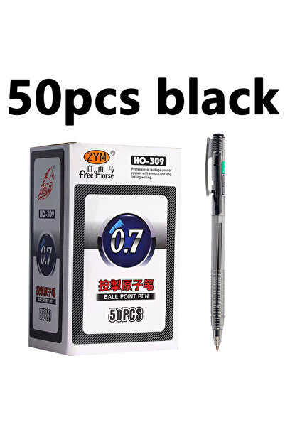 Choice Black 50Pens 10/50Pcs Ballpoint Pens 0.7mm Fine Point Writing Pens in Black Red Blue for Students Of