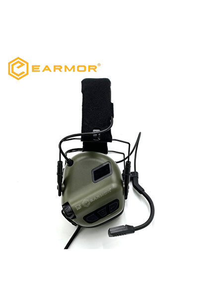 Choice سماعة رأس خضراء EARMOR M32 SE تكتيكية للرماية والصيد، مزودة بواقيات أذ...