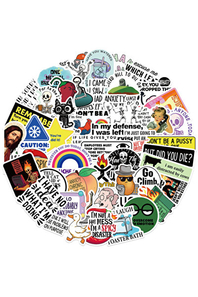 Choice ٥٠ قطعة من ملصقات الميمات الساخرة الإبداعية، ملصقات لطيفة لتزيين أجهزة...