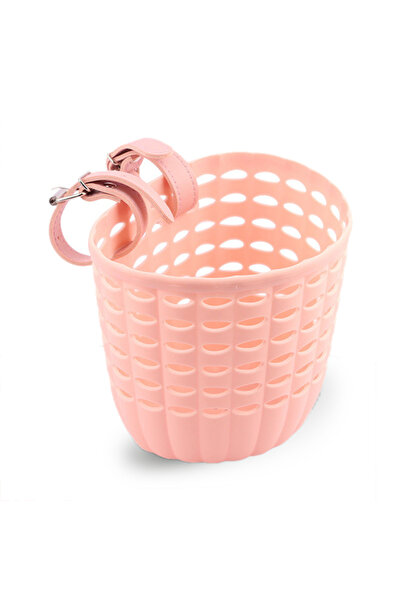 Choice Leather buckle Pink Children's Plastic Bike Basket with Installation B...
