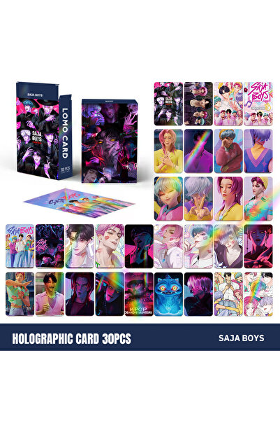 Choice 30PCS 30pcs K-POP Demon Hunters HUNTR/X & Saja Boys Holographic LOMO Cards Set - Double Sided HD Pho