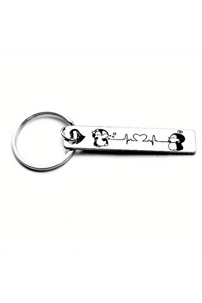 Choice W71 Cute Cartoon Couple Penguin Keychain, Keychain, Souvenir, Romantic...