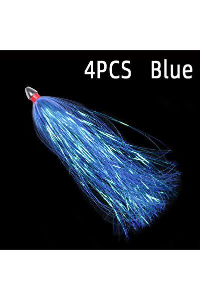 Choice 4 قطع زرقاء، 4/6 قطع، رؤوس مثقلة من مادة المايلر، ذيول لامعة، طعم صيد ...